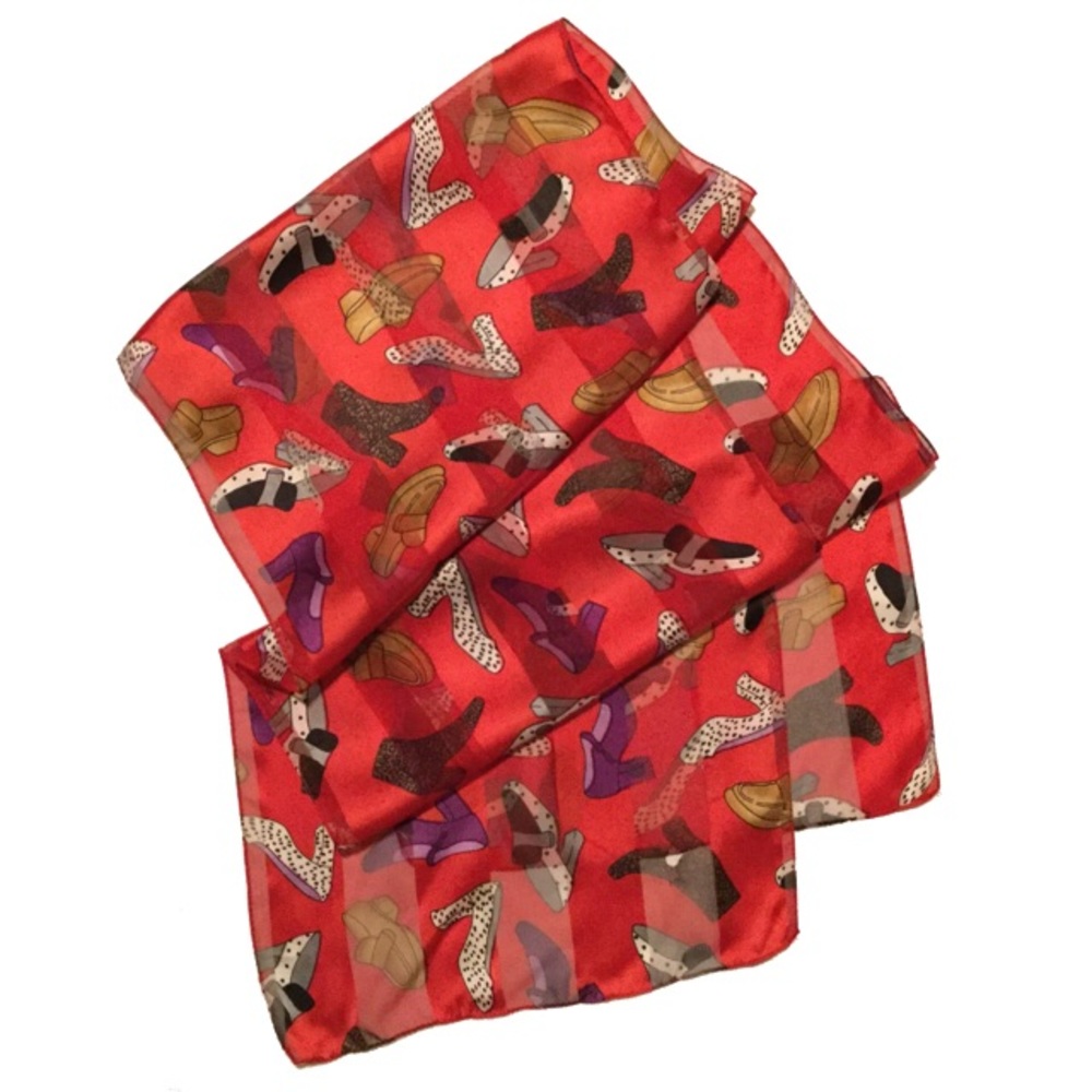 Long Red Scarf with Shoes